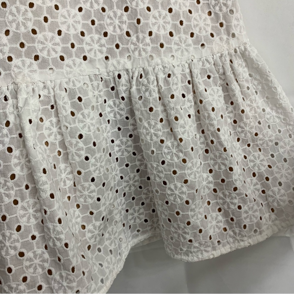 NWT MICHAEL MICHAEL KORS Eyelet Ruffled White Midi Skirt Cottagecore, size 12 - Picture 8 of 15